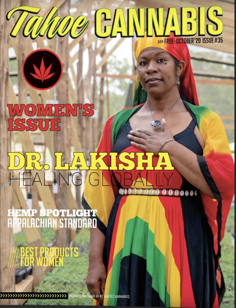 Dr. Lakisha on the cover of Tahoe Cannabis magazine, Women's Issue